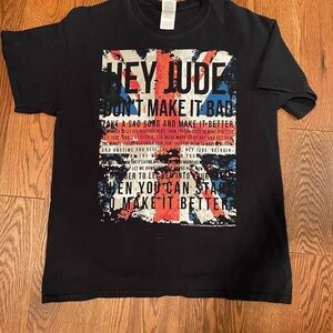 Black Graphic Tee with Union Jack Design